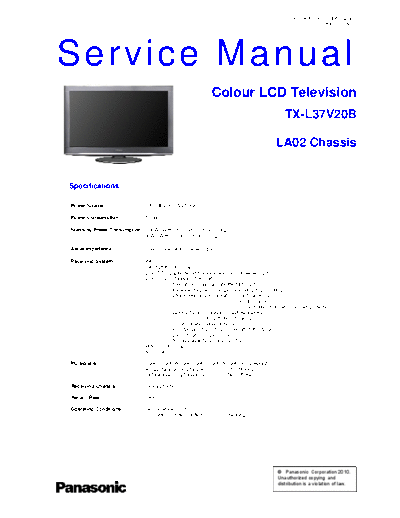 panasonic PCZ1005079CE  panasonic LCD TX-L37V20B PCZ1005079CE.pdf