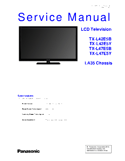 panasonic PCZ1202020CE  panasonic LCD TX-L42E5B PCZ1202020CE.pdf