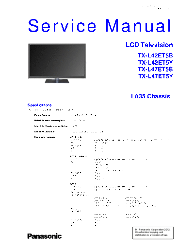 panasonic PCZ1202011CE  panasonic LCD TX-L42ET5B PCZ1202011CE.pdf