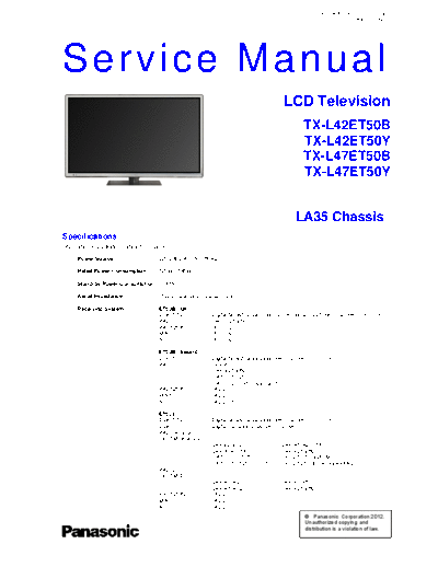 panasonic PCZ1202023CE  panasonic LCD TX-L42ET50 PCZ1202023CE.pdf