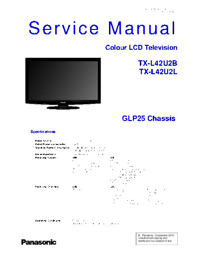 panasonic PCZ1004035CE  panasonic LCD TX-L42U2B PCZ1004035CE.pdf