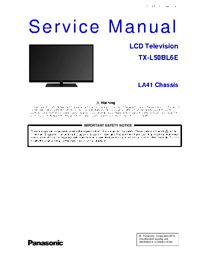 panasonic PCZ1309181CE  panasonic LCD TX-L50BL6E PCZ1309181CE.pdf