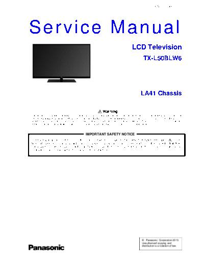 panasonic PCZ1309182CE  panasonic LCD TX-L50BLW6 PCZ1309182CE.pdf