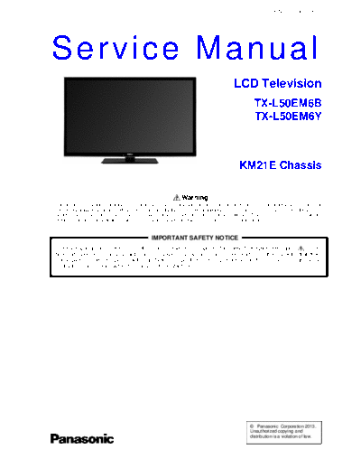 panasonic PCZ1304119CE  panasonic LCD TX-L50EM6B PCZ1304119CE.pdf