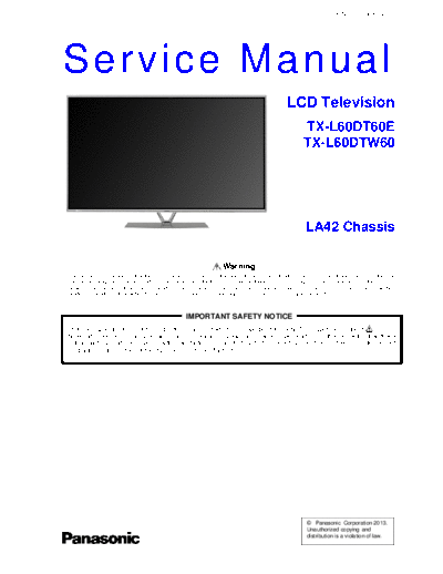 panasonic PCZ1303074CE  panasonic LCD TX-L60DT60E PCZ1303074CE.pdf