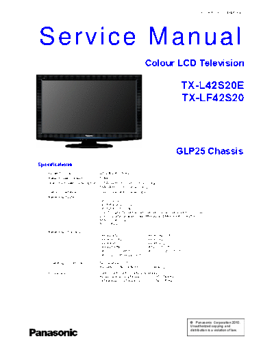 panasonic PCZ1004054CE  panasonic LCD TX-LF42S20 PCZ1004054CE.pdf