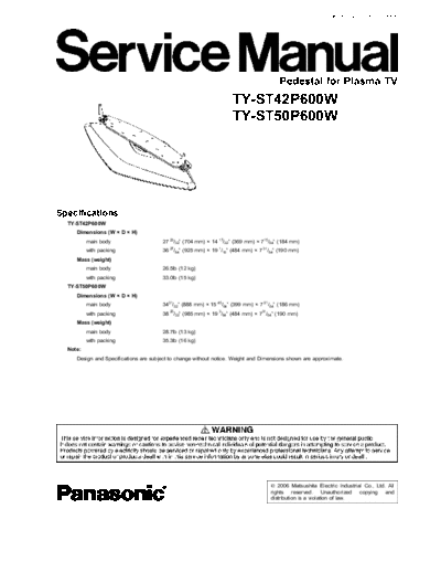 panasonic TY-ST50P600W  panasonic LCD TY-STY42P600W TY-ST50P600W.pdf