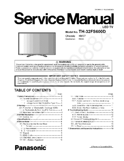 panasonic Panasonic TH-32FS600D Chassis KM37 [X]  panasonic LED TH-32FS600D Panasonic_TH-32FS600D_Chassis_KM37_[X].pdf