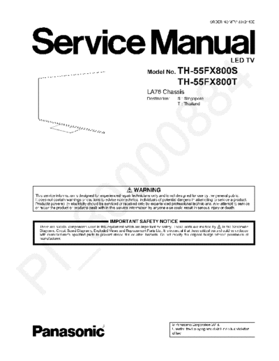 panasonic Panasonic TH-55FX800S TH-55FX800T Chassis LA76 [X]  panasonic LED TH-55FX800T chassis LA76 Panasonic_TH-55FX800S_TH-55FX800T_Chassis_LA76_[X].pdf