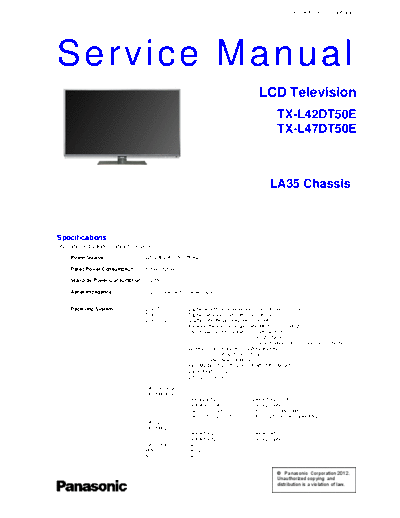panasonic PCZ1203054CE  panasonic LED TX-L42DT50E PCZ1203054CE.pdf