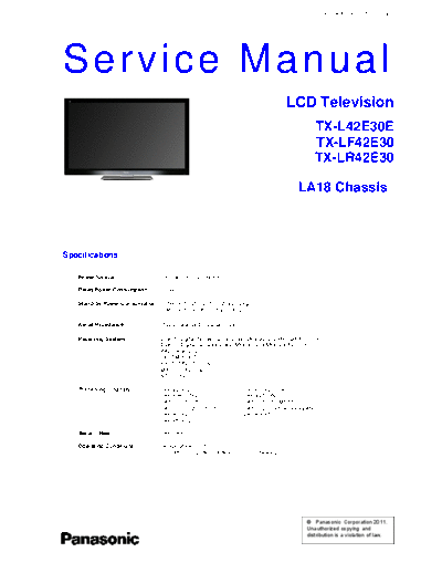 panasonic PCZ1102010CE  panasonic LED TX-LR42E30 PCZ1102010CE.pdf
