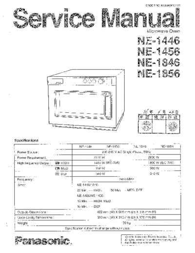 panasonic MOD9606104C2 NE-1446 1456 etc  panasonic Micro wave oven NE-1856 MOD9606104C2_NE-1446_1456_etc.pdf
