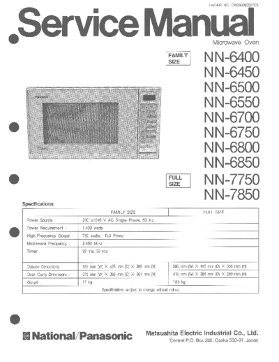 panasonic NN-6400-6450-6500-6550-6700-6750-6800-6850-7750-7850  panasonic Micro wave oven NN-6400-6450-6500-6550-6700-6750-6800-6850 Panasonic_NN-6400-6450-6500-6550-6700-6750-6800-6850-7750-7850.pdf