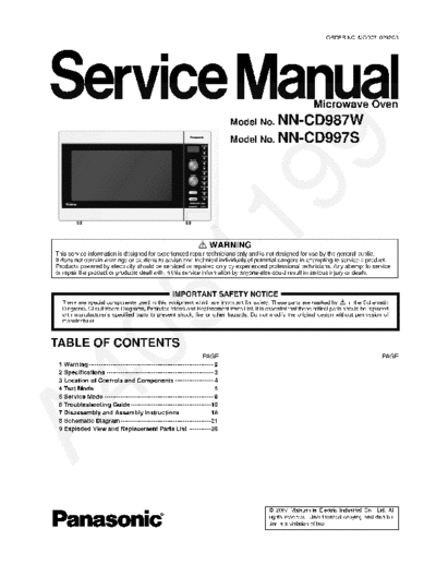 panasonic nn-cd997s  panasonic Micro wave oven NN-CD997S nn-cd997s.pdf