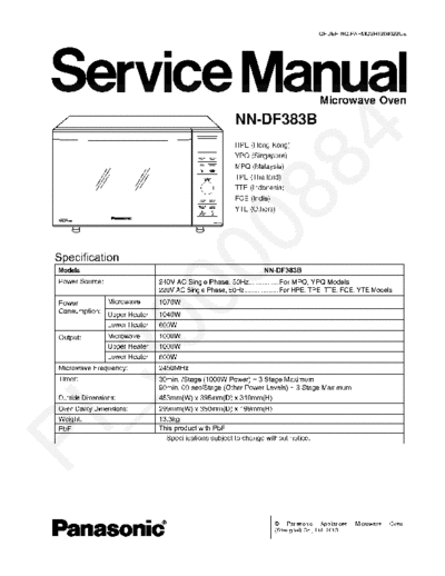 panasonic Panasonic NN-DF383B  panasonic Micro wave oven NN-DF383B Panasonic_NN-DF383B.pdf