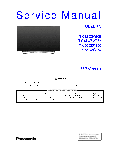 panasonic PCZ1510152CE  panasonic Oled TV TX-65CZC954 chassis EL1 PCZ1510152CE.pdf