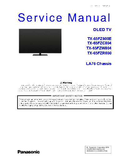 panasonic PCZ1805085CE  panasonic Oled TV TX-65FZ800E PCZ1805085CE.pdf