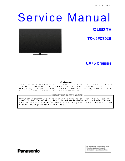 panasonic PCZ1805086CE  panasonic Oled TV TX-65FZ802B PCZ1805086CE.pdf
