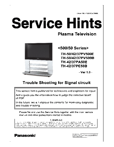 panasonic th 50pv500 trouble shooting signal 126  panasonic Plasma TV GP8DE chassis th_50pv500_trouble_shooting_signal_126.pdf