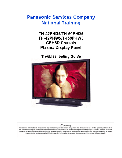 panasonic gphd5 techguide  panasonic Plasma TV GPH5D chassis Training gphd5_techguide.pdf