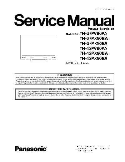 panasonic th 37pv80pa  panasonic Plasma TV GPH11DE chassis th_37pv80pa.pdf