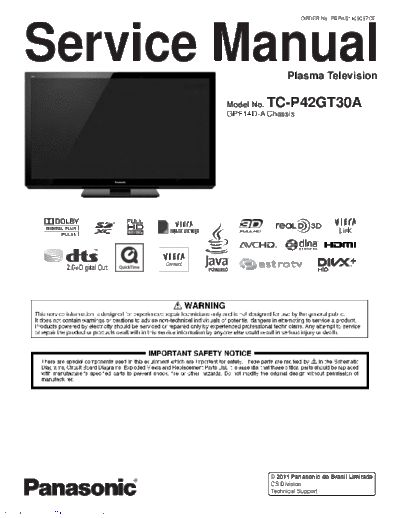 panasonic tcp42gt30a (1)  panasonic Plasma TV TC-P42GT30A tcp42gt30a (1).pdf