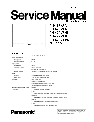 panasonic TH-42pv7az chassis GPH10DA.part2  panasonic Plasma TV TH-42PV7 TH-42pv7az_chassis_GPH10DA.part2.rar