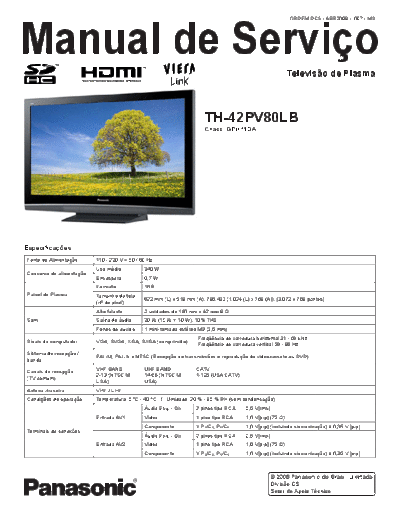 panasonic panasonic th-42pv80lb ch gph11da  panasonic Plasma TV TH-42PV80LB panasonic_th-42pv80lb_ch_gph11da.pdf