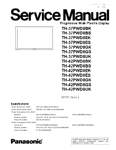 panasonic MS TH-42PW8  panasonic Plasma TV TH-42PWD8 MS_TH-42PW8.pdf