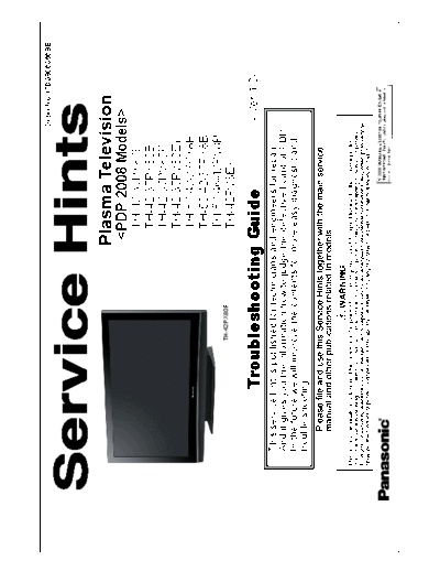 panasonic itd0806066be  panasonic Plasma TV TH-50PX8E itd0806066be.pdf