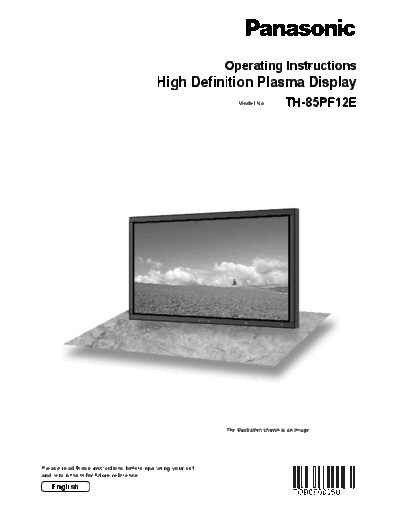 panasonic TQB0E0895U  panasonic Plasma TV TH-85PF12E TQB0E0895U.pdf