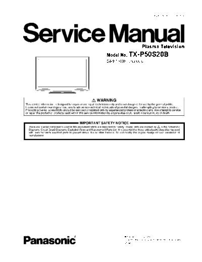 panasonic panasonic tx p50s20b ch gpf13de  panasonic Plasma TV TX -P50S20B CH GPF13DE panasonic_tx_p50s20b_ch_gpf13de.pdf