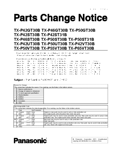 panasonic tx p IC8901 pcn125  panasonic Plasma TV TX-P50ST31B tx_p_IC8901_pcn125.pdf