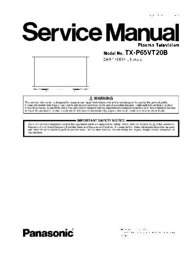 panasonic tx p65vt20b  panasonic Plasma TV TX-P65VT20B tx_p65vt20b.pdf
