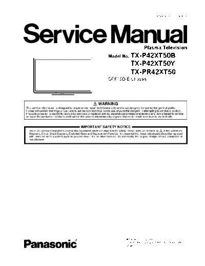 panasonic tx p42xt50b y pr42xt50  panasonic Plasma TV TX-PR42XT50 tx_p42xt50b_y_pr42xt50.pdf