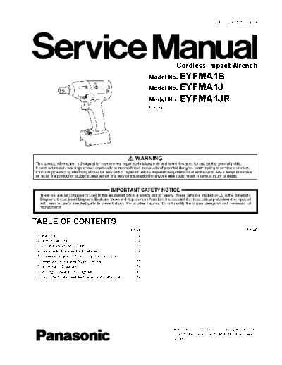 panasonic Panasonic EYFMA1B EYFMA1J EYFMA1JR Cordless Impact Wrench sm  panasonic Power Tools EYFMA1B Panasonic_EYFMA1B_EYFMA1J_EYFMA1JR_Cordless_Impact_Wrench_sm.pdf