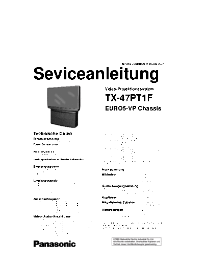 panasonic pt1fger 200  panasonic Proj TV TX-47PT1 pt1fger_200.pdf
