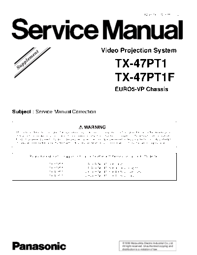 panasonic sm tx-47pt1f - euro5vp - supplement3 727  panasonic Proj TV TX-47PT1 sm_tx-47pt1f_-_euro5vp_-_supplement3_727.pdf