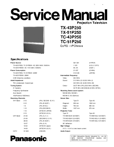 panasonic ITD0110012C3[1]  panasonic Proj TV TX- 51P250  chassis Euro 7PV ITD0110012C3[1].pdf