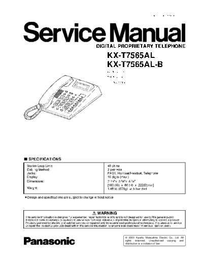 panasonic Panasonic KX-T7565AL KX-T7565AL-B  panasonic Tel KX-T7565AL KX-T7565AL-B Panasonic_KX-T7565AL_KX-T7565AL-B.pdf