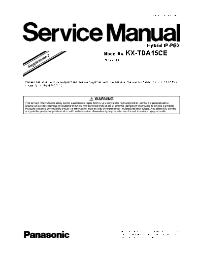 panasonic tda15ce sup2  panasonic Tel KX-TDA15 tda15ce_sup2.pdf