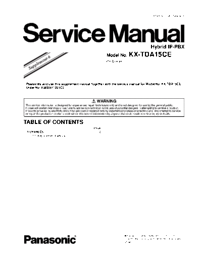 panasonic tda15ce sup6 9020  panasonic Tel KX-TDA15 tda15ce_sup6_9020.pdf