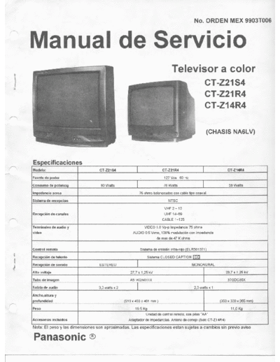 panasonic CTZ21S4-CTZ21R4-CTZ14R4  panasonic TV CT-Z21S4, CT-Z21R4, CT-Z14R4 Chasis NA6LV CTZ21S4-CTZ21R4-CTZ14R4.pdf