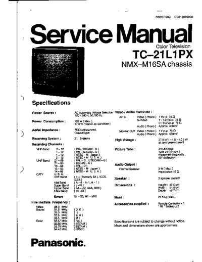 panasonic NMX-M16SA chassis TC-21L1PX  panasonic TV NMX-M16MA NMX-M16SA_chassis_TC-21L1PX.pdf
