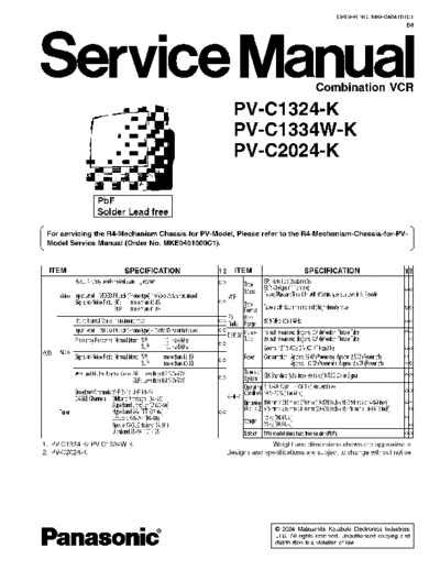 panasonic panasonic pv-c1324k pv-c1334w pv-c2024-k tv-vcr sm  panasonic TV PV-C1324-K panasonic_pv-c1324k_pv-c1334w_pv-c2024-k_tv-vcr_sm.pdf