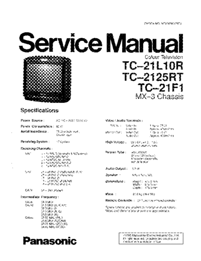 panasonic Panasonic+TC-21L10R,+TC-2125RT,+TC-21F1+Chassis+MX3  panasonic TV TC-21F1 Chassis MX3 Panasonic+TC-21L10R,+TC-2125RT,+TC-21F1+Chassis+MX3.pdf