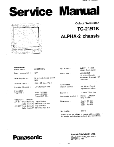 panasonic A21r1k  panasonic TV TC-21R1K A21r1k.pdf