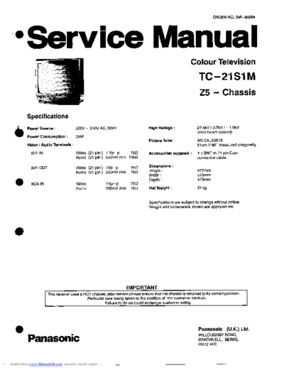 panasonic Panasonic+TC-21S1M+Z5  panasonic TV TC-21S1M  chassis Z5 Panasonic+TC-21S1M+Z5.pdf