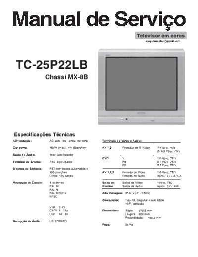 panasonic TC-25P22LB+MX8B  panasonic TV TC-25P22LB -chassis MX8B TC-25P22LB+MX8B.pdf