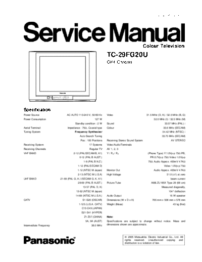 panasonic MTV0501392C3 A TC-29FG20U  panasonic TV TC-29FG20U MTV0501392C3_A_TC-29FG20U.pdf